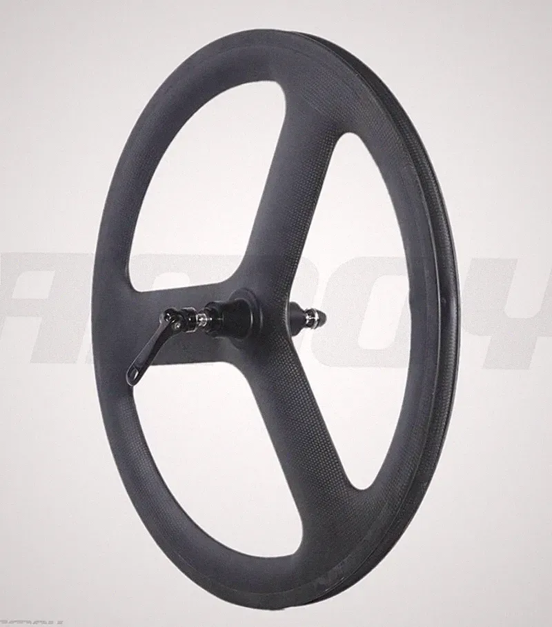 20 Inch Road Folding Bicycle Wheelset Carbon Wheels 3 Spokes Fixed Gear V Brake