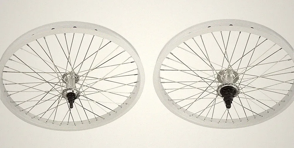 20"x2.125 BMX BIKE ALLOY Front OR 9T Cog Rear Wheel 48 Spoke Sealed Bearing Whit