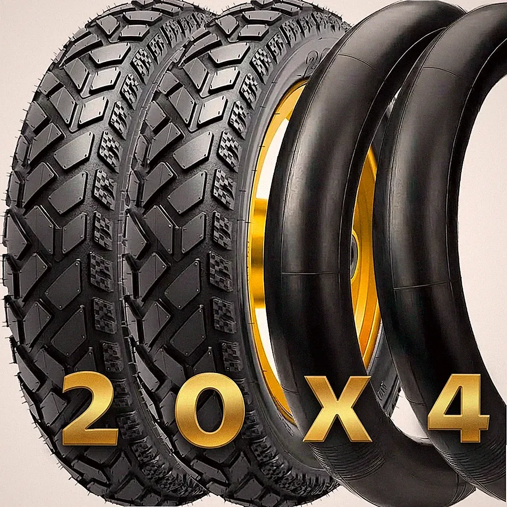 20x4 Fat Bike Tire Set ( 2 Tire 2 Tubes) – Front & Rear Fit -Foldable Wired Base
