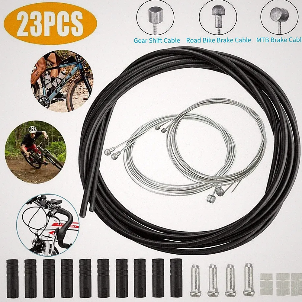 23PC Bike Complete Front & Rear Wire Gear Brake Cable Set Mountain Bicycle Bikes