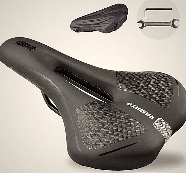 Bike Seat, Comfortable Soft Memory Foam Bike Saddle Waterproof Leather Padded