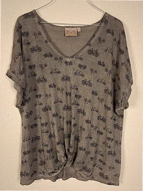 Dantelle Bicycle Blouse Top Twist Front Detail Large Tandem Bikes