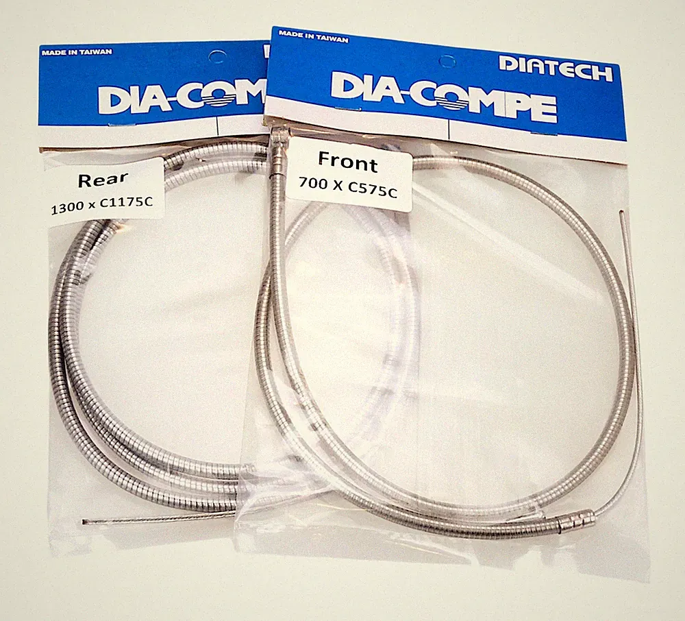 Dia-Compe BMX bicycle brake cable front and rear SET - CLEAR