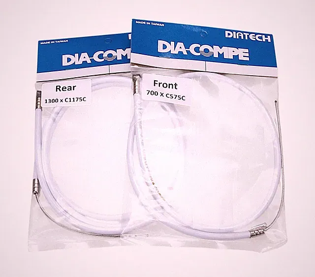 Dia-Compe BMX bicycle brake cable front and rear SET - WHITE