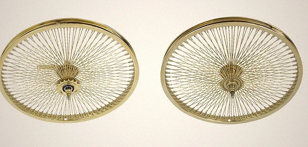 GOLD Bicycle 20" Wheelset 144 TWISTED SPOKES Front/Rear Lowrider Cruiser Bikes