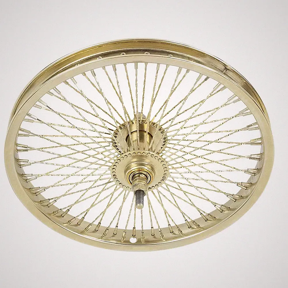 Gold Bicycle Steel FRONT WHEEL 16" x 72 TWISTED Spokes Cruiser Lowrider Bikes