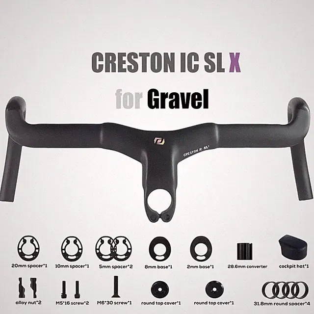 Gravel Bicycle Carbon Integrated Internal Cable Routing Handlebar 28.6/31.8mm