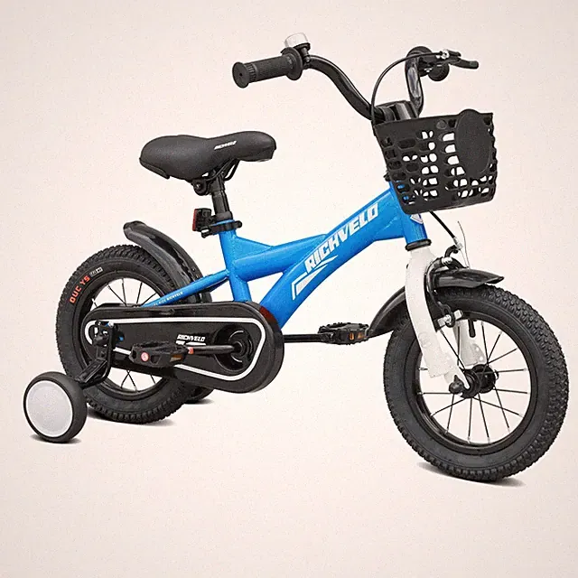 Kids Bicycle with Training Wheels, Dual Brakes & Front Basket, for Boys Age 3-7
