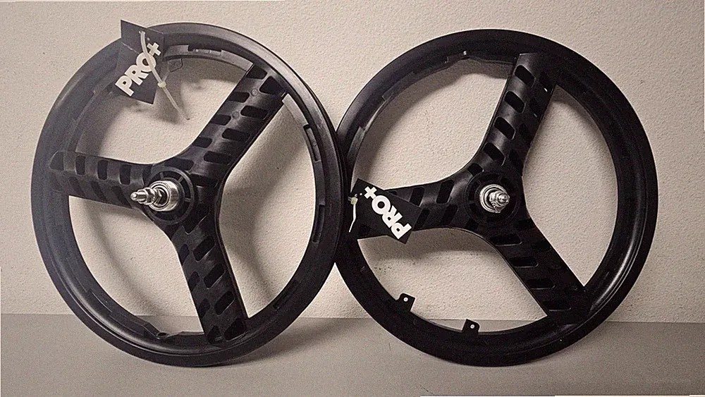PRO+ BMX 20" Front & Rear 1 speed Freewheel Bicycle Wheels 3 Spokes Black