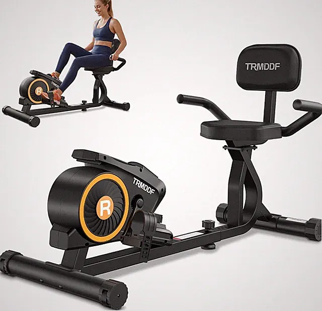 Recumbent Exercise Bike for Home Use Magnetic Stationary Bike with Soft Padded