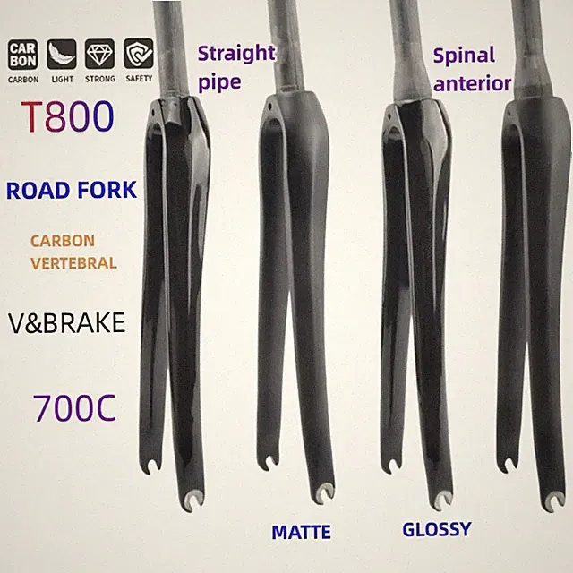 Ultralight Carbon Road Bike Front Fork V Brake 700C Fixed Gear Bicycle Fork